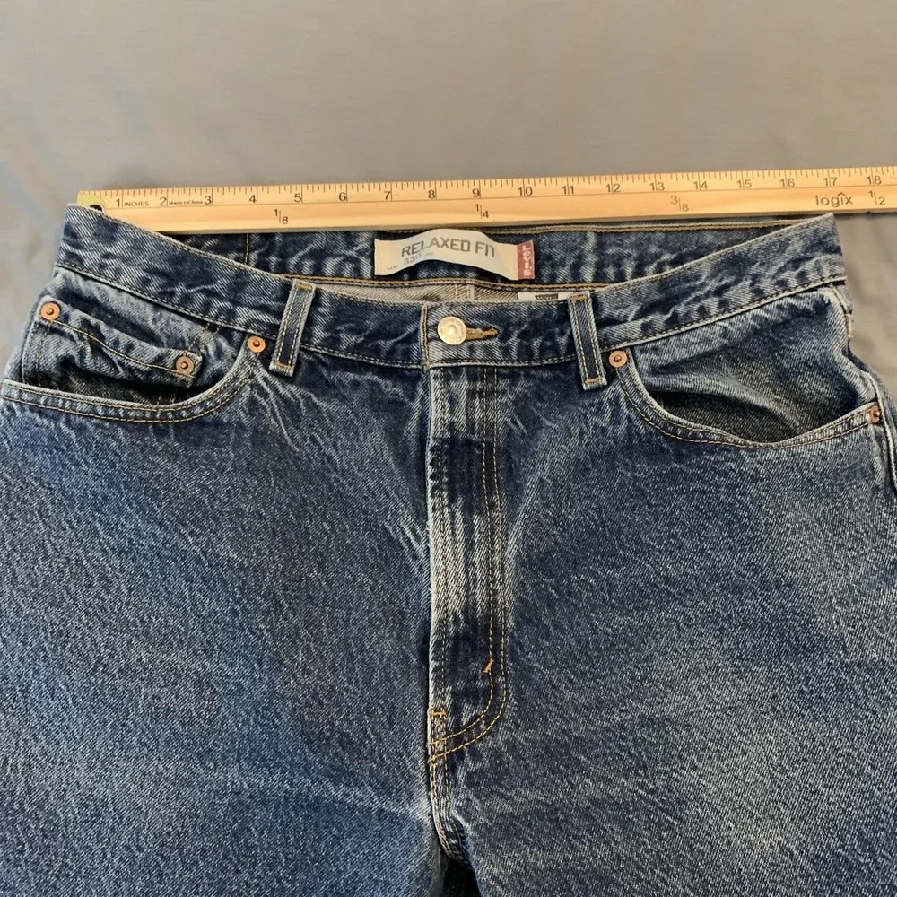 Levis 550 Jeans Mens 35x29 Blue Relaxed Fit‎ Tapered Leg Denim Distressed Pants
